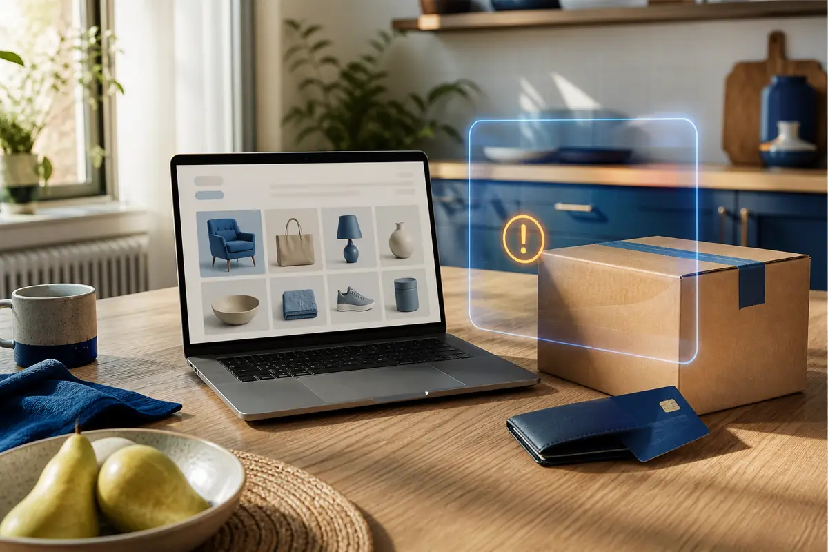 Illustration zur Prüfung von Shops und Online-Käufen